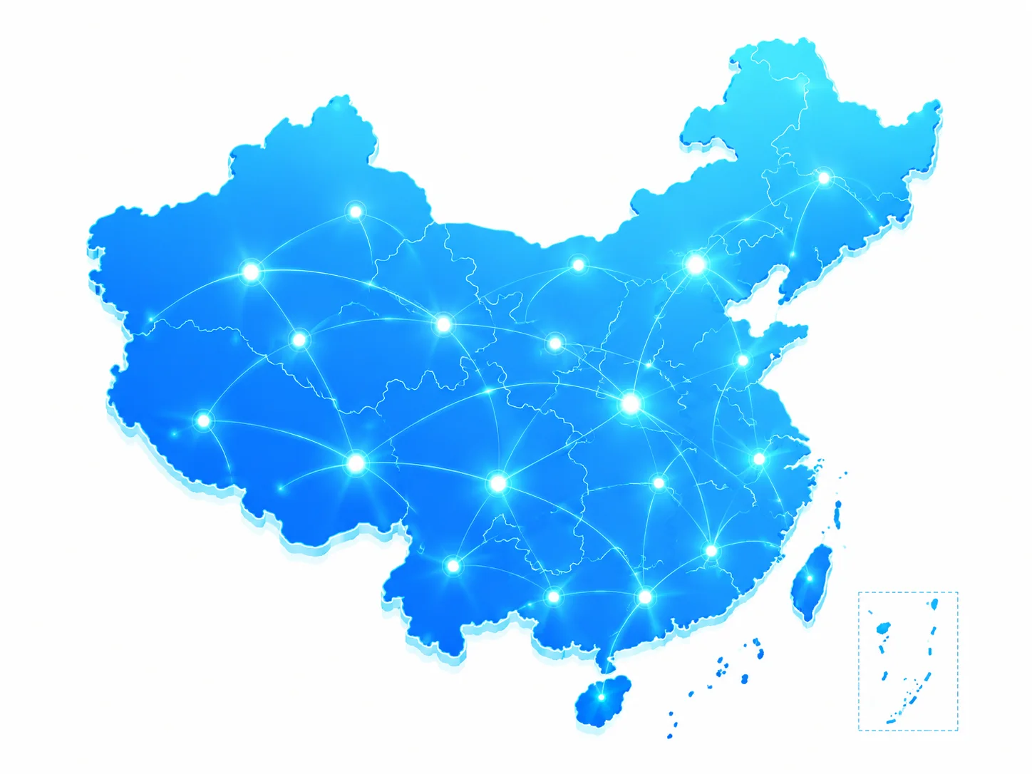 全国服务咨询区域示意，非实际网点分布