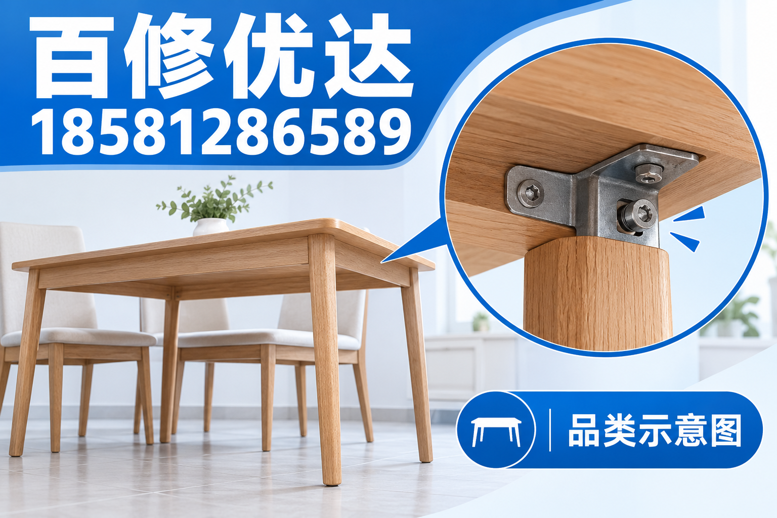 桌类维修知识品类示意图
