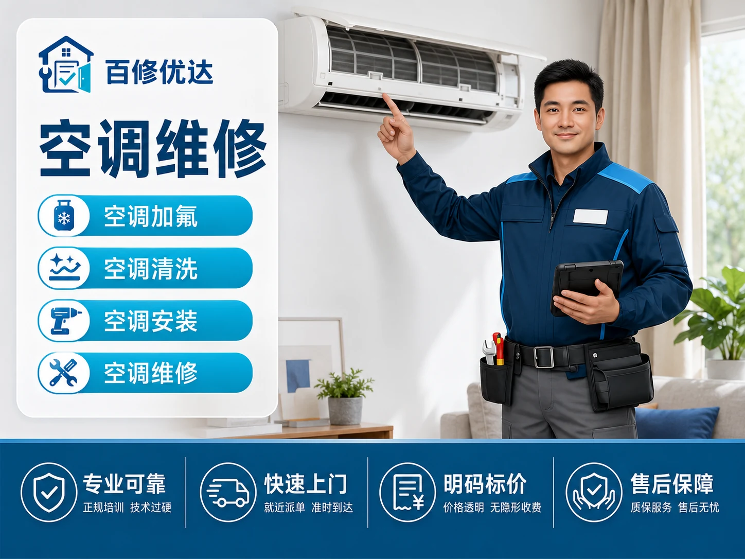 空调移机多少钱?收费项目、适用条件与报价说明上门服务主图