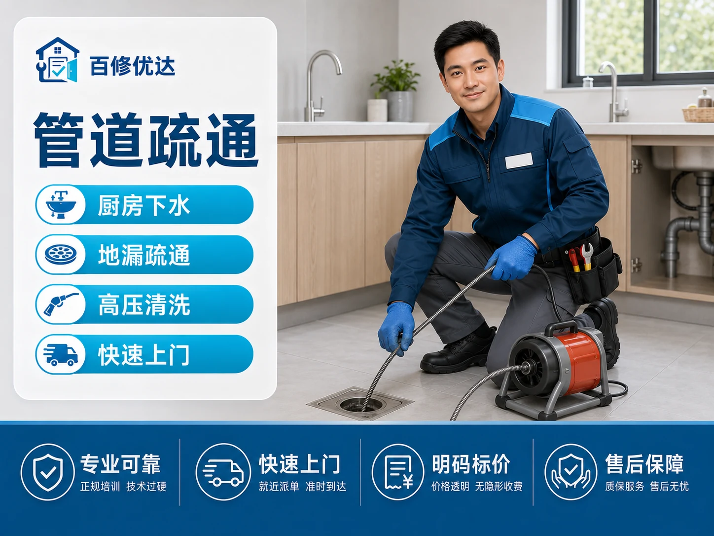 管道疏通上门服务主图
